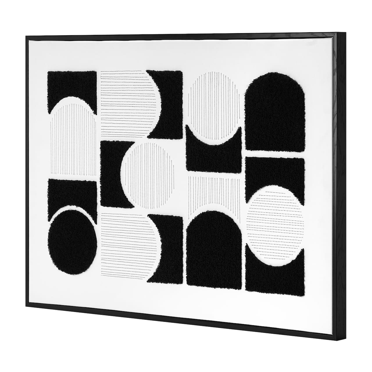 American Art Decor Memories in Shapes Framed Printed, Embroidered & Tufted Canvas Wall Art - 20.75" x 28.75"